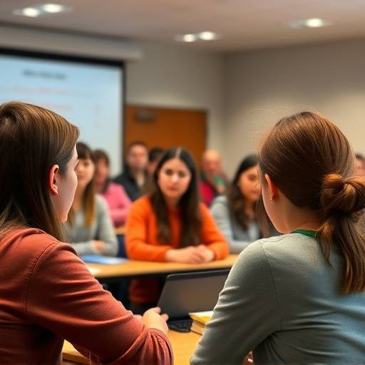Grupo de estudiantes aprendiendo oratoria